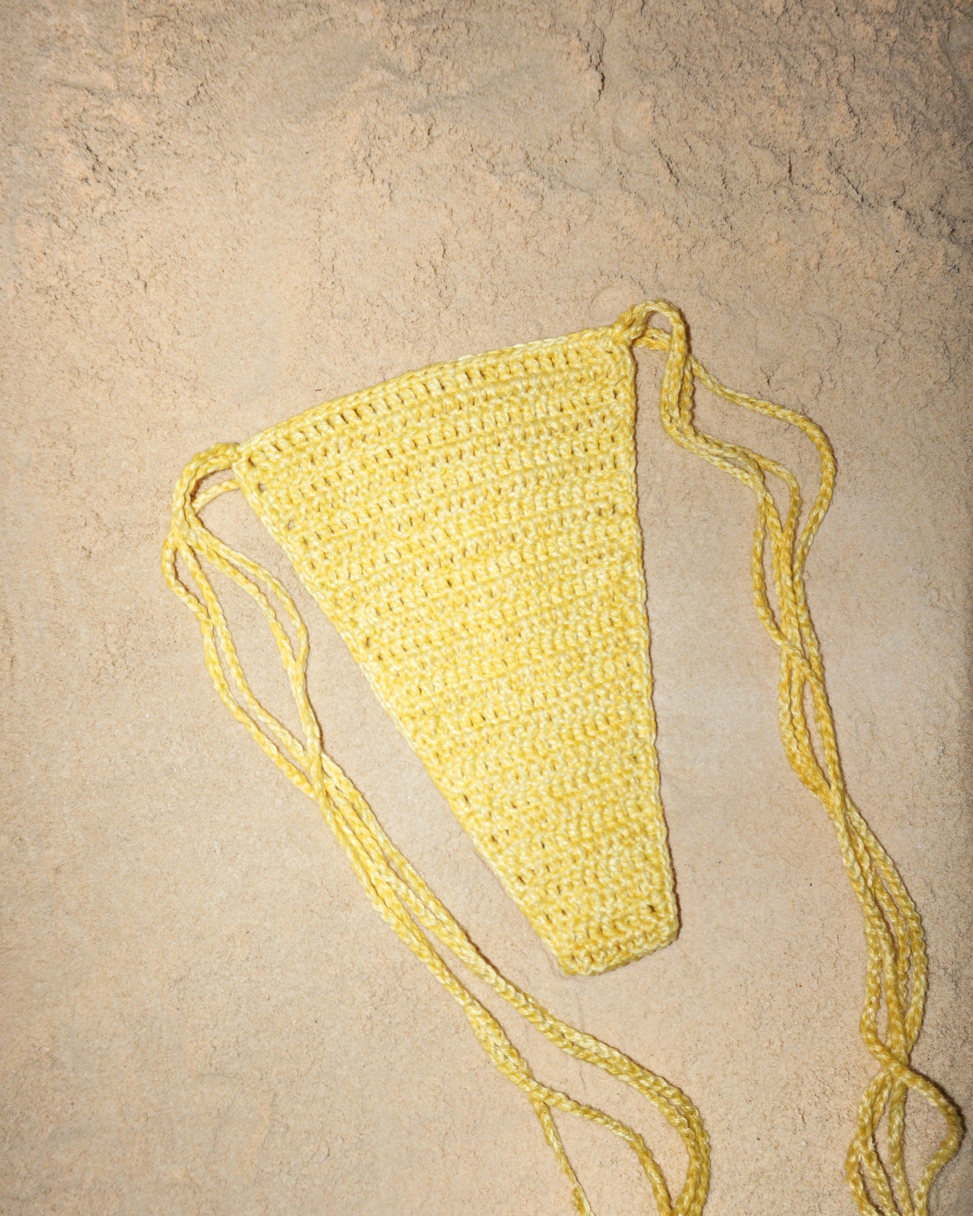 Acacia crochet bikini bottoms in Dandelion front 