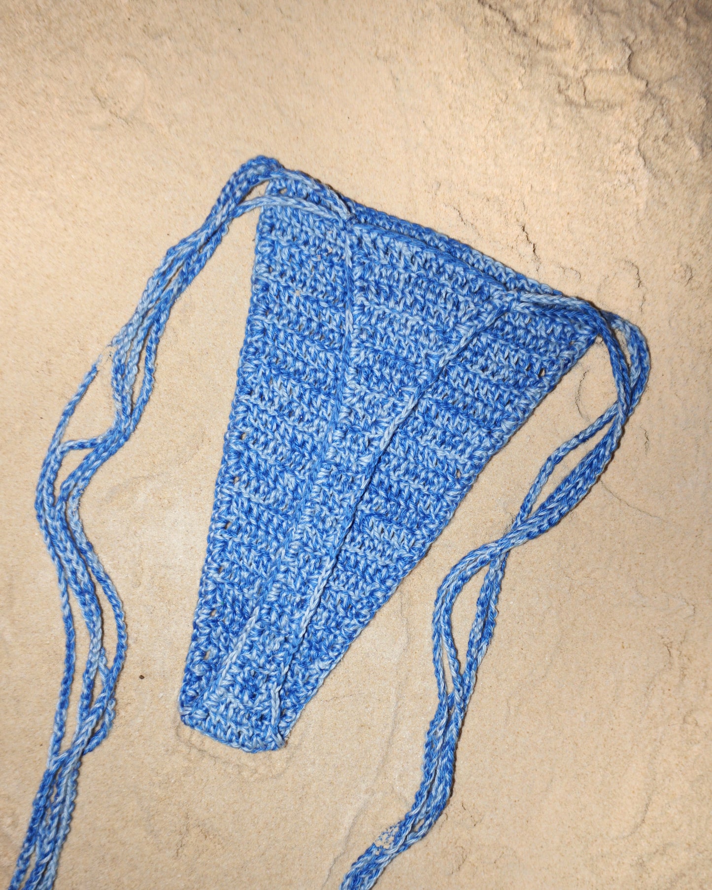 Acacia crochet bikini bottoms in Ocean back